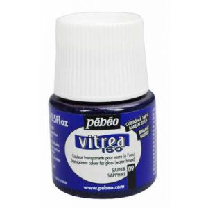 Farba witrażowa do szkła Pebeo Vitrea 160 45ml, Niebieska/09 Glossy Sapphire